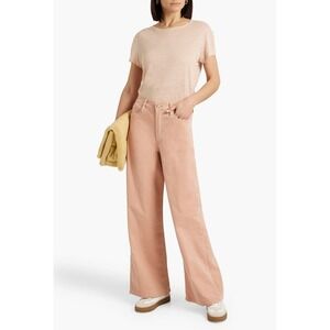 FRAME Le‎ Slim Palazzo Peach Pink Corduroy Wide Leg Jeans Womens